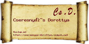 Cseresnyés Dorottya névjegykártya